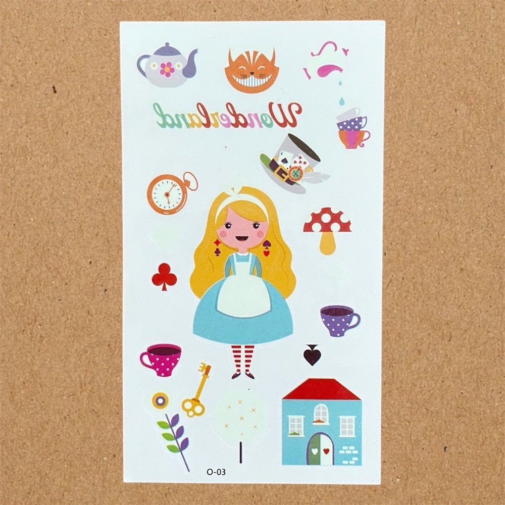 Alice in Wonderland Colorful Tatoos